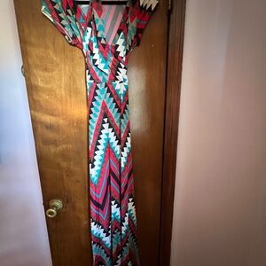 Vibrant Zigzag Maxi Dress